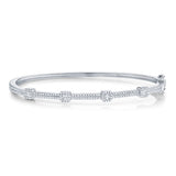 0.52CT 14K W/G DIAMOND BAGUETTE BANGLE