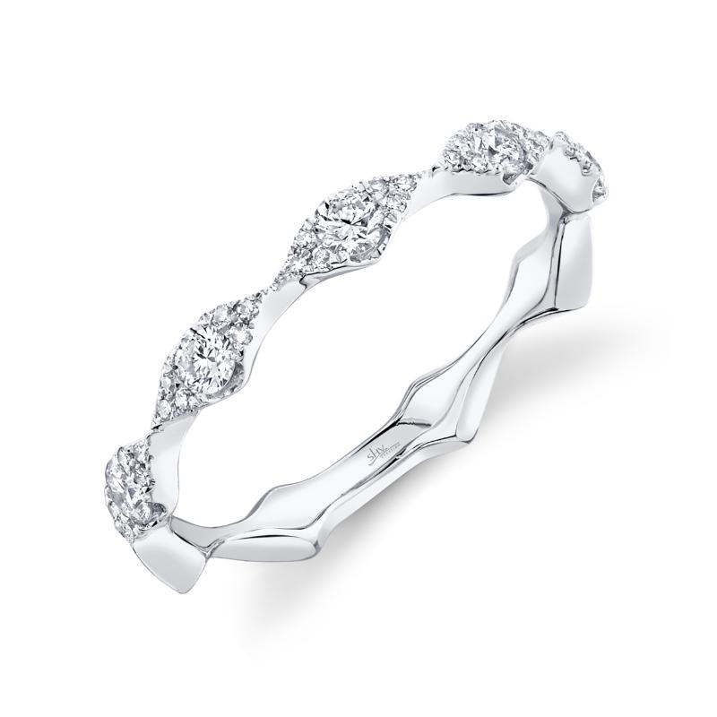 0.38CT 14K W/G DIAMOND LADYS BAND SZ 8