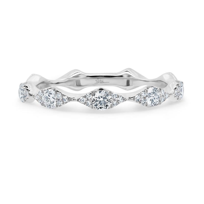 0.38CT 14K W/G DIAMOND LADYS BAND SZ 6