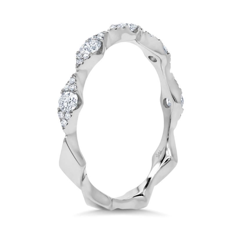 0.38CT 14K W/G DIAMOND LADYS BAND SZ 6