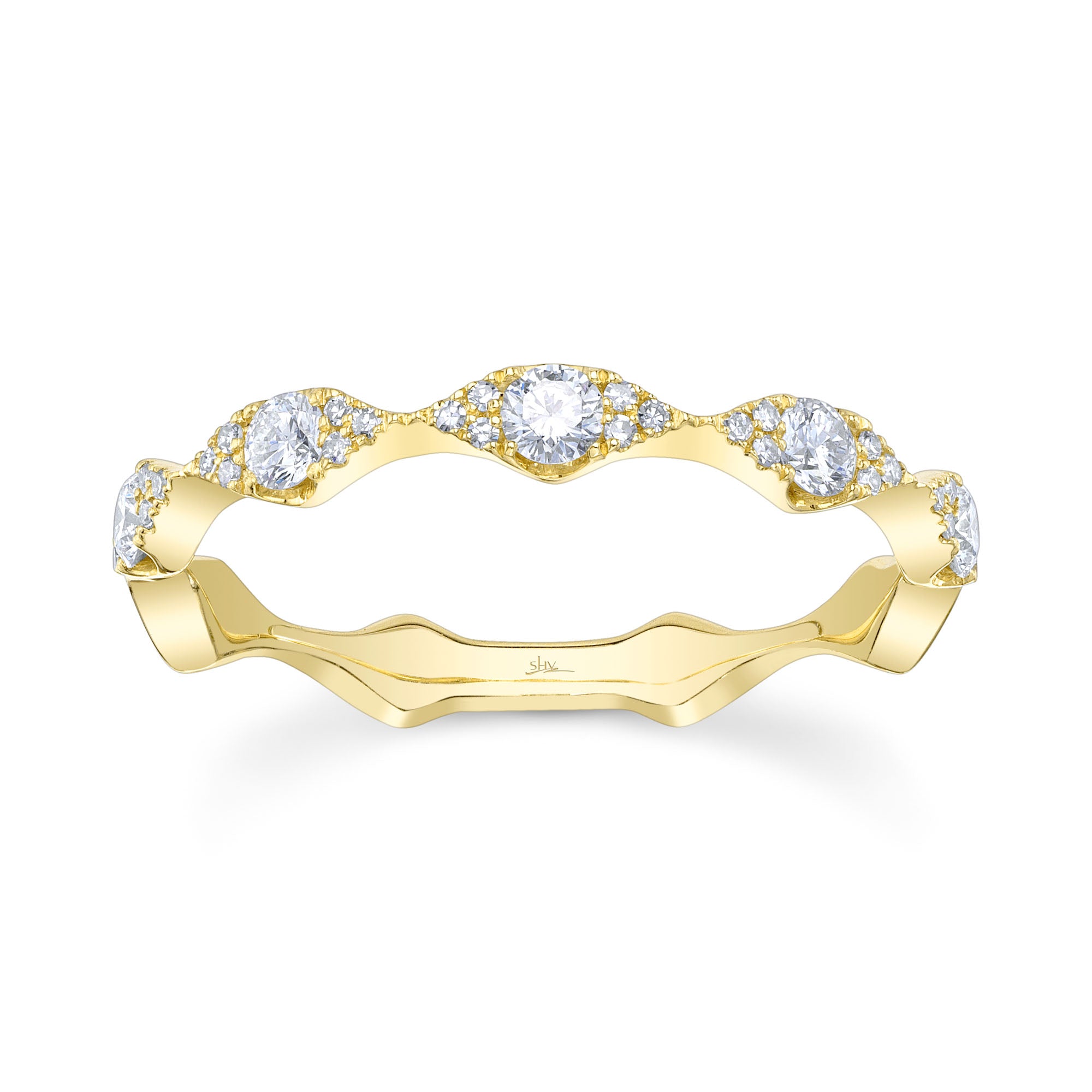 0.38CT 14K Y/G DIAMOND LADYS BAND