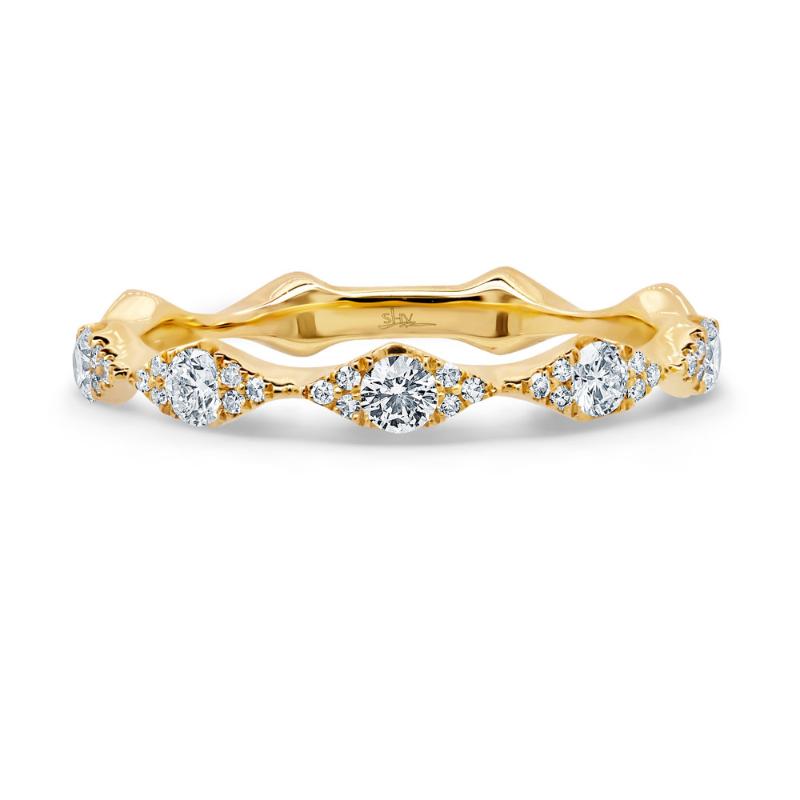0.38CT 14K Y/G DIAMOND LADYS BAND SZ 6