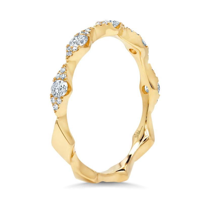 0.38CT 14K Y/G DIAMOND LADYS BAND SZ 6