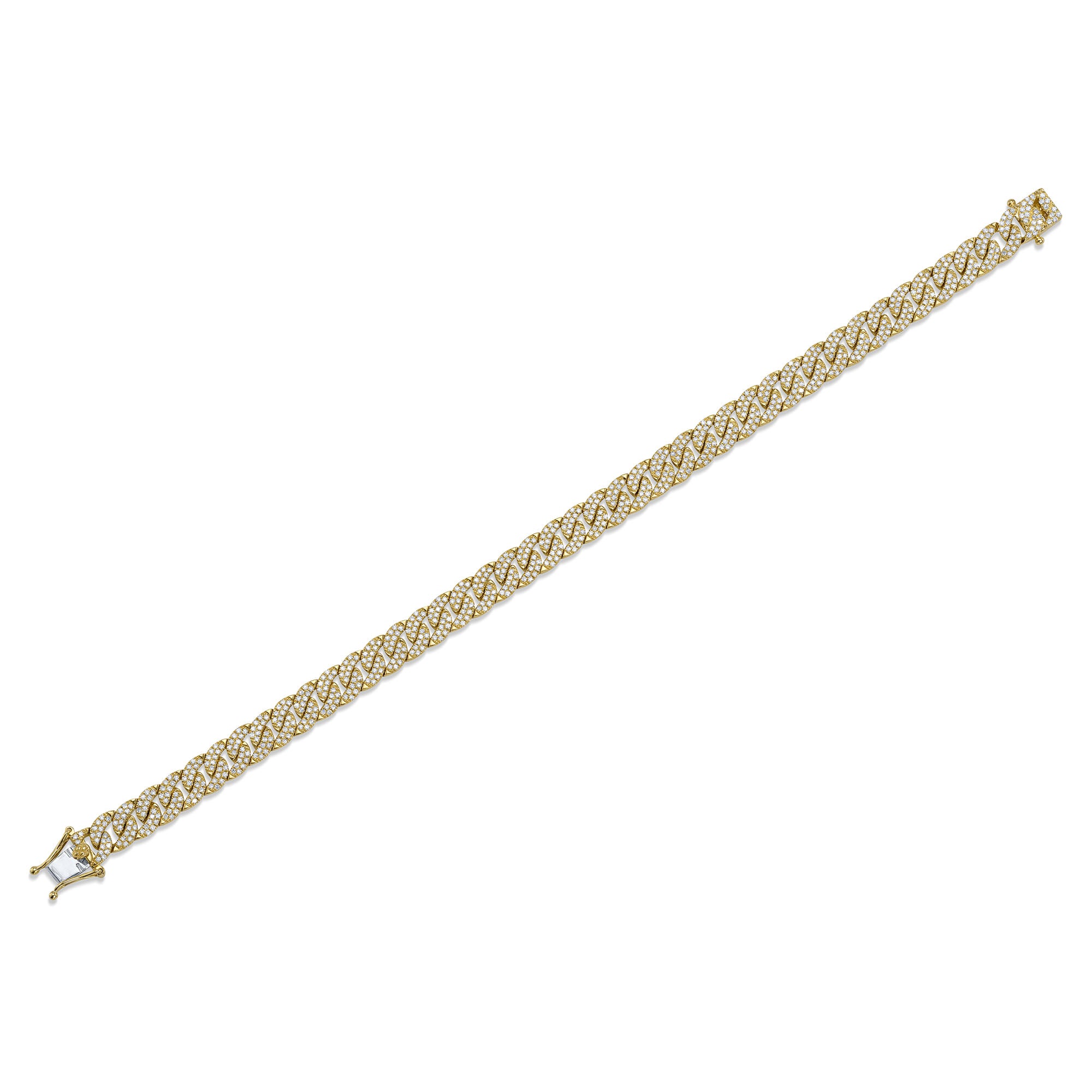 1.69CT 14K Y/G DIAMOND PAVE LINK BRACELET