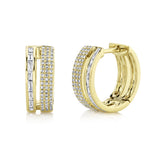0.58CT 14K Y/G DIAMOND BAGUETTE HOOP EARRING