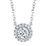 0.20CT-CTR(ROUND) 0.05CT-SIDE 14K W/G DIAMOND NECKLACE
