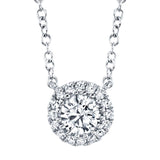 0.20CT-CTR(ROUND) 0.05CT-SIDE 14K W/G DIAMOND NECKLACE