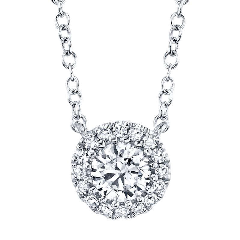 0.20CT-CTR(ROUND) 0.05CT-SIDE 14K W/G DIAMOND NECKLACE
