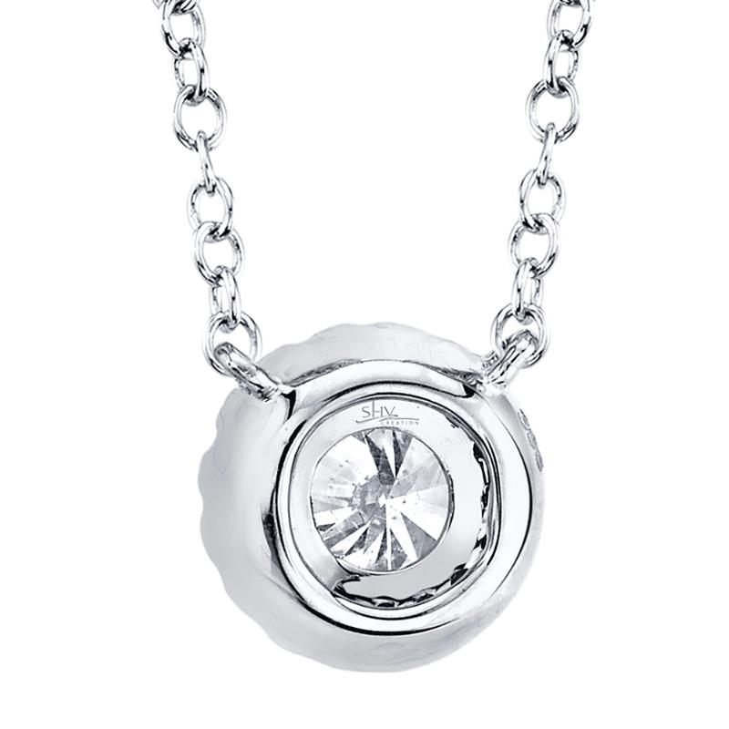 0.20CT-CTR(ROUND) 0.05CT-SIDE 14K W/G DIAMOND NECKLACE