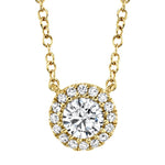 0.20CT-CTR(ROUND) 0.05CT-SIDE 14K Y/G DIAMOND NECKLACE