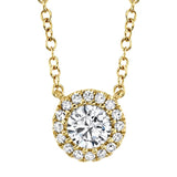 0.20CT-CTR(ROUND) 0.05CT-SIDE 14K Y/G DIAMOND NECKLACE