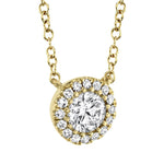 0.20CT-CTR(ROUND) 0.05CT-SIDE 14K Y/G DIAMOND NECKLACE