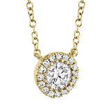 0.20CT-CTR(ROUND) 0.05CT-SIDE 14K Y/G DIAMOND NECKLACE