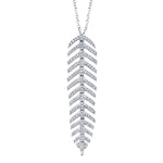 0.29CT 14K W/G DIAMOND FEATHER NECKLACE