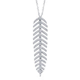 0.29CT 14K W/G DIAMOND FEATHER NECKLACE