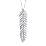 0.29CT 14K W/G DIAMOND FEATHER NECKLACE