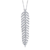 0.29CT 14K W/G DIAMOND FEATHER NECKLACE