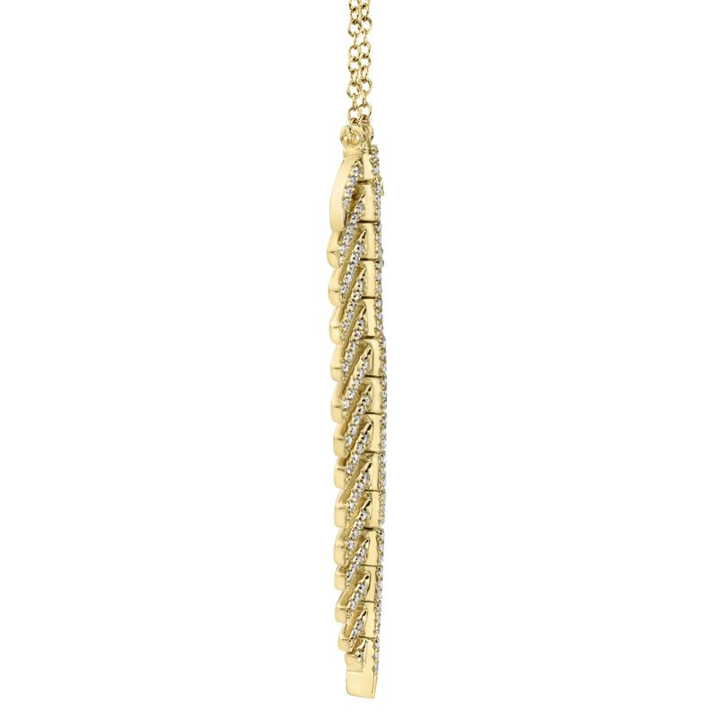 0.29CT 14K Y/G DIAMOND FEATHER NECKLACE