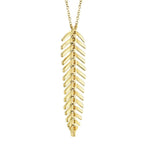 0.29CT 14K Y/G DIAMOND FEATHER NECKLACE