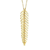 0.29CT 14K Y/G DIAMOND FEATHER NECKLACE