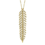 0.29CT 14K Y/G DIAMOND FEATHER NECKLACE