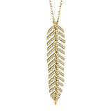 0.29CT 14K Y/G DIAMOND FEATHER NECKLACE