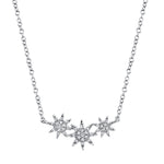 0.09CT 14K W/G DIAMOND STAR NECKLACE