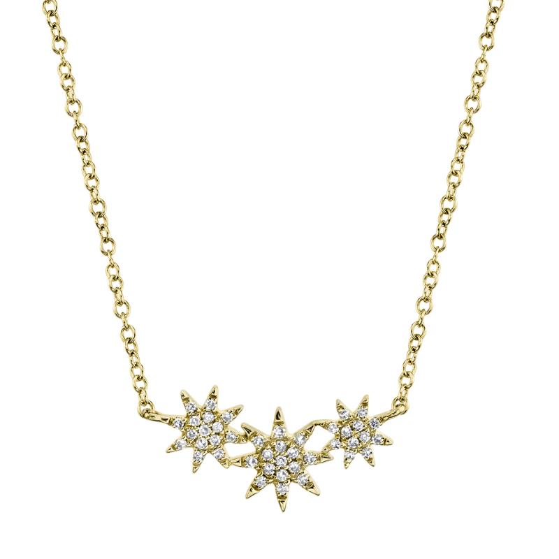 0.09CT 14K Y/G DIAMOND STAR NECKLACE