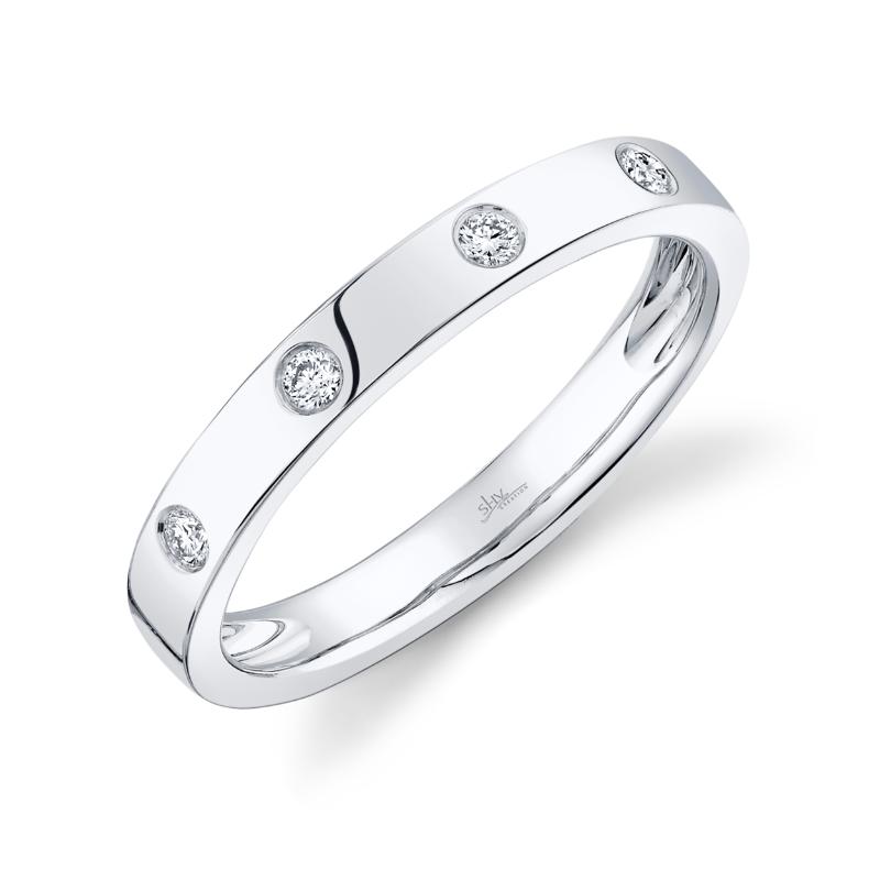 0.09CT 14K W/G DIAMOND LADYS BAND