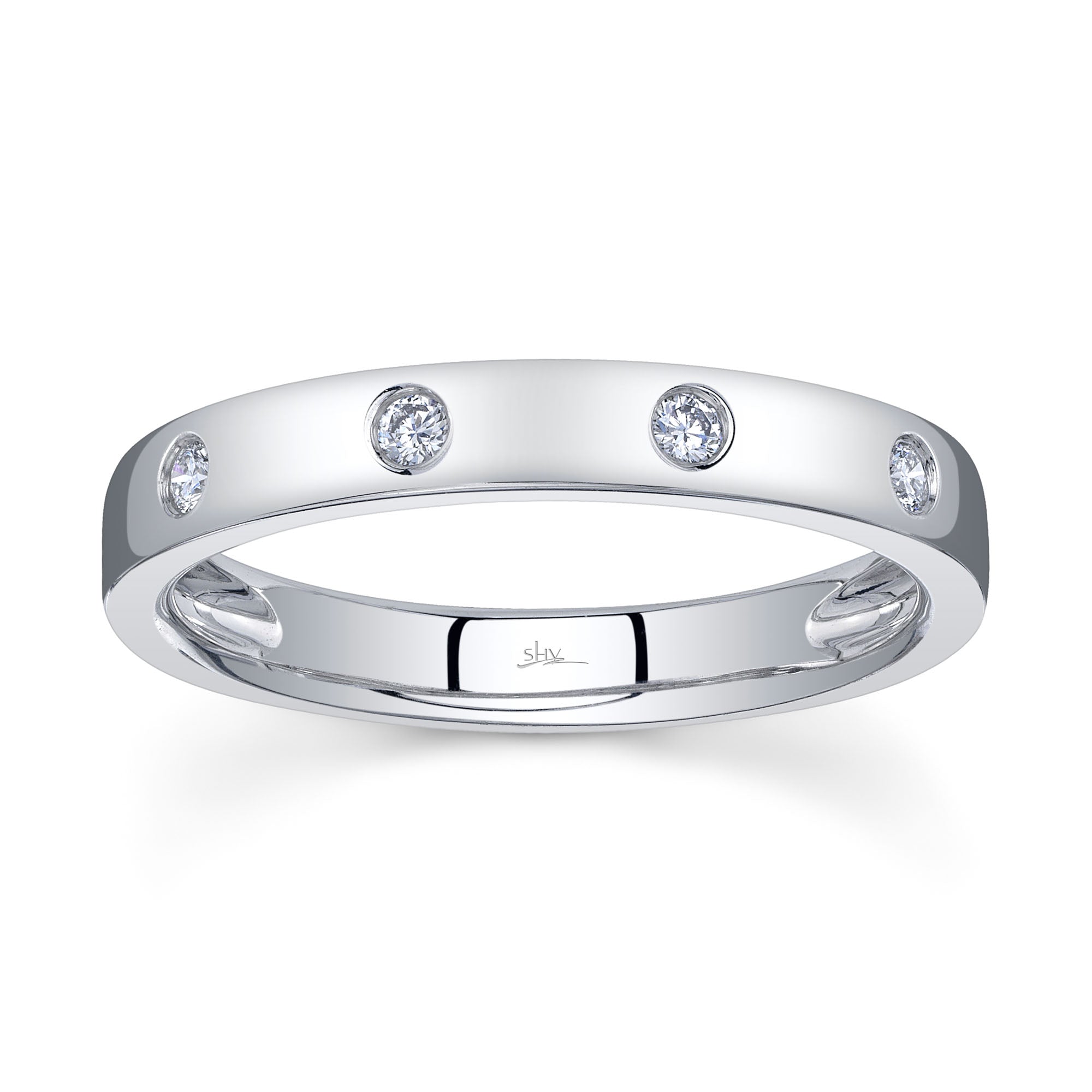 0.09CT 14K W/G DIAMOND LADYS BAND