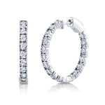 1.06CT 14K W/G DIAMOND HOOP EARRING