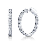 1.06CT 14K W/G DIAMOND HOOP EARRING