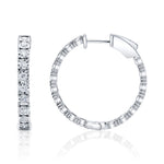 1.06CT 14K W/G DIAMOND HOOP EARRING