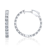 1.06CT 14K W/G DIAMOND HOOP EARRING