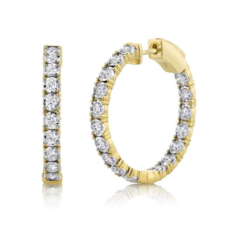 1.06CT 14K Y/G DIAMOND HOOP EARRING