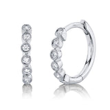 0.11CT 14K W/G DIAMOND HUGGIE EARRING