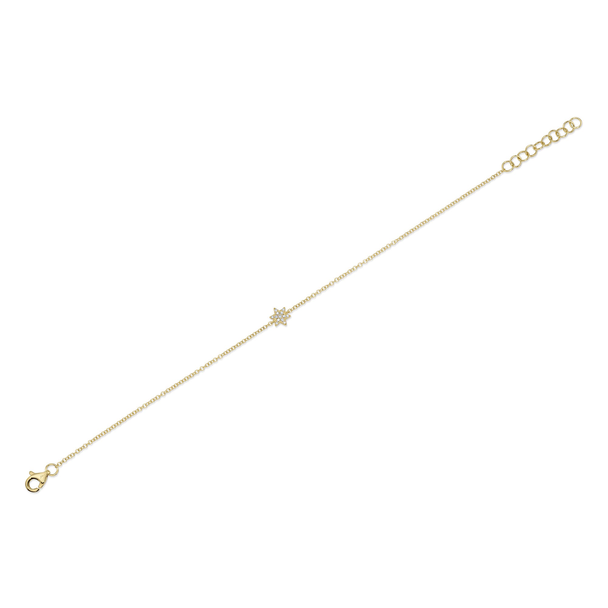 0.03CT 14K Y/G DIAMOND STAR OF DAVID BRACELET