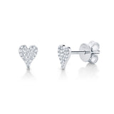 0.10CT 14K W/G DIAMOND PAVE HEART STUD EARRING