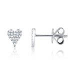 0.10CT 14K W/G DIAMOND PAVE HEART STUD EARRING