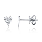 0.10CT 14K W/G DIAMOND PAVE HEART STUD EARRING