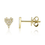 0.10CT 14K Y/G DIAMOND PAVE HEART STUD EARRING
