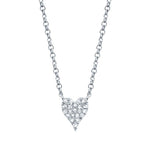 0.05CT 14K W/G DIAMOND PAVE HEART NECKLACE