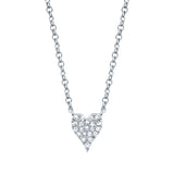 0.05CT 14K W/G DIAMOND PAVE HEART NECKLACE