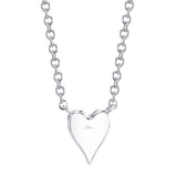 0.05CT 14K W/G DIAMOND PAVE HEART NECKLACE