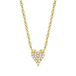 0.05CT 14K Y/G DIAMOND PAVE HEART NECKLACE