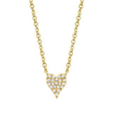 0.05CT 14K Y/G DIAMOND PAVE HEART NECKLACE