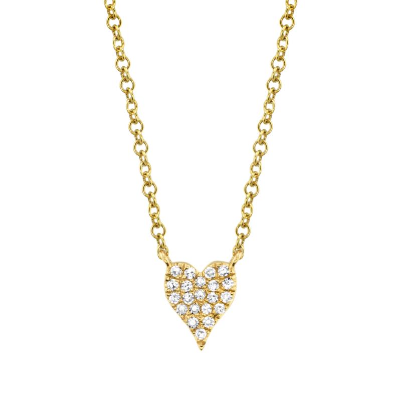 0.05CT 14K Y/G DIAMOND PAVE HEART NECKLACE