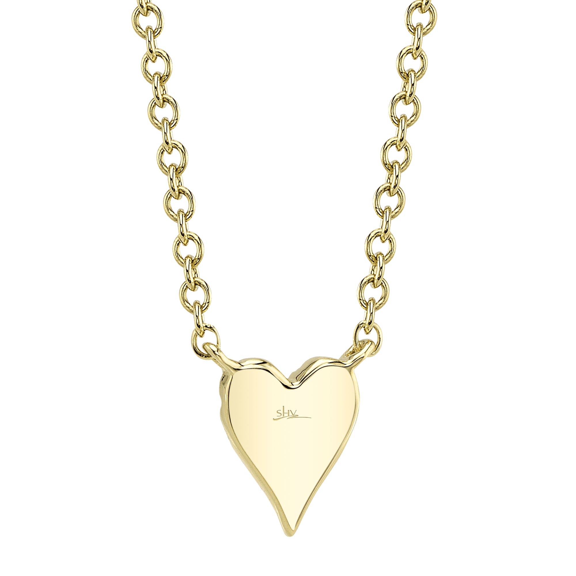 0.05CT 14K Y/G DIAMOND PAVE HEART NECKLACE