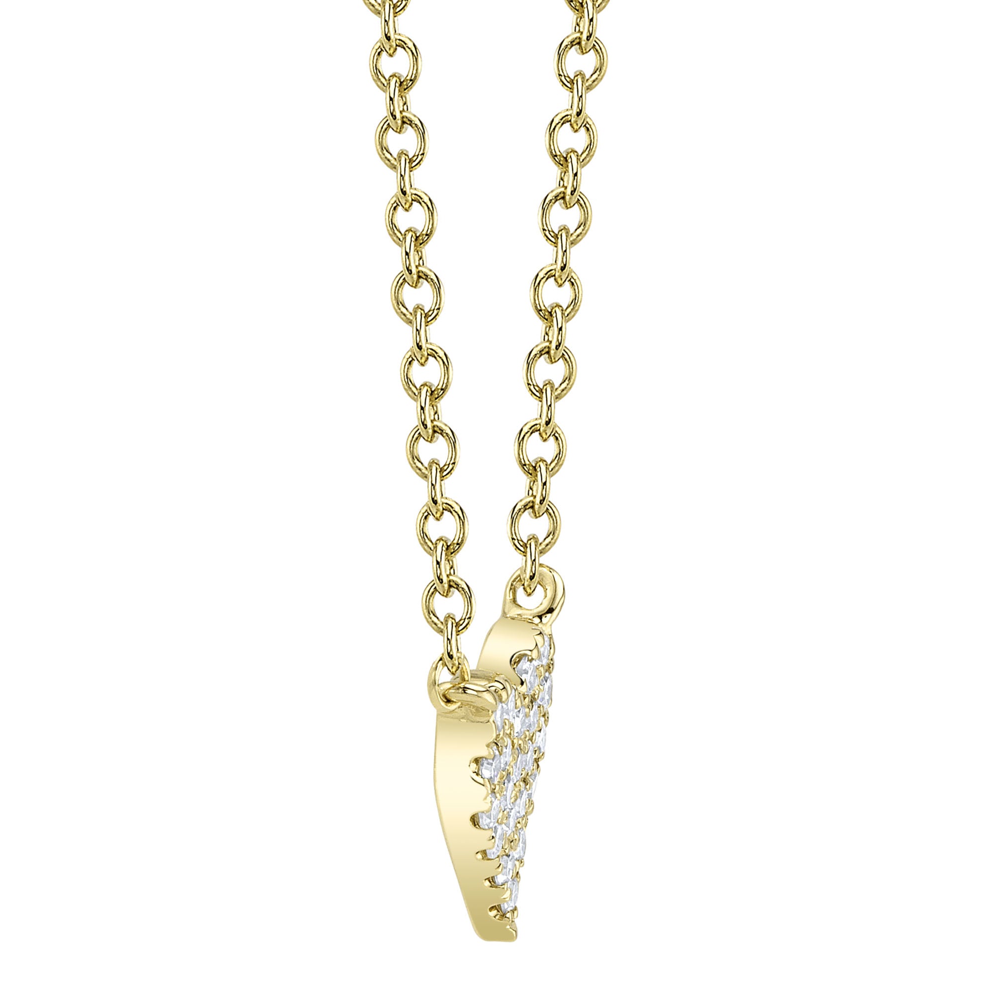 0.05CT 14K Y/G DIAMOND PAVE HEART NECKLACE