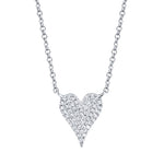 0.11CT 14K W/G DIAMOND PAVE HEART NECKLACE